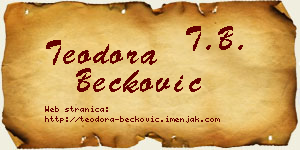 Teodora Bećković vizit kartica